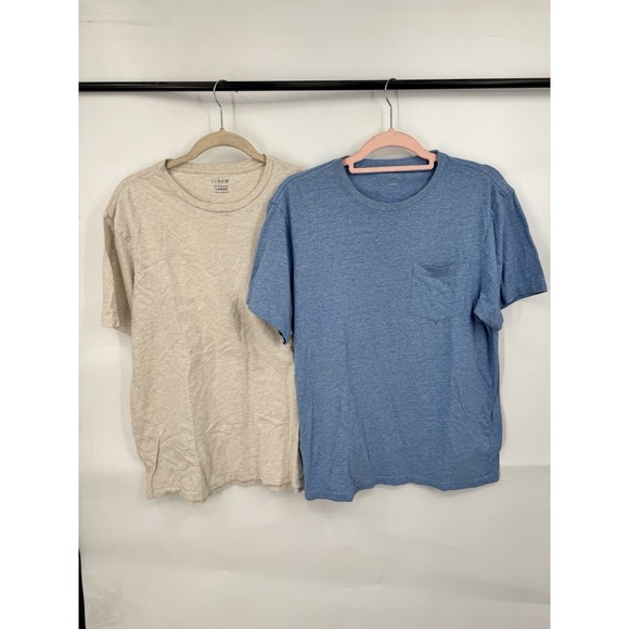 J.CREW Other - J. Crew Lot Of 2 Slim Washed T-Shirt Men Large Blue Biege Casual Basic Lounge